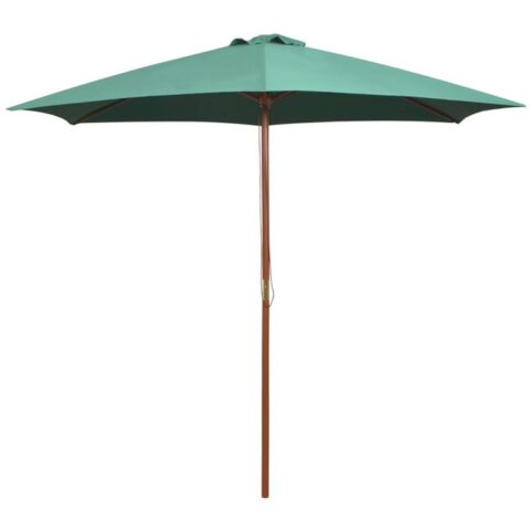 vidaXL Parasol 270x270 cm houten paal groen Zonwering Groen Hout