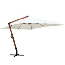 vidaXL Parasol 300x400 cm wit Zonwering Wit Hout