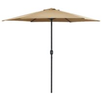 vidaXL Parasol met aluminium paal 270x246 cm taupe Zonwering Bruin Polyester