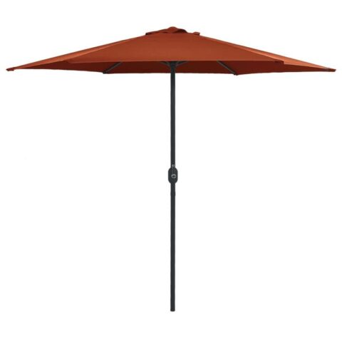 vidaXL Parasol met aluminium paal 270x246 cm terracottakleurig Zonwering Rood Polyester