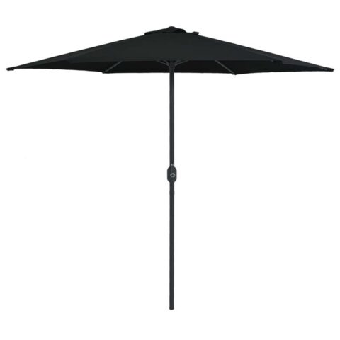 vidaXL Parasol met aluminium paal 270x246 cm zwart Zonwering Zwart Polyester