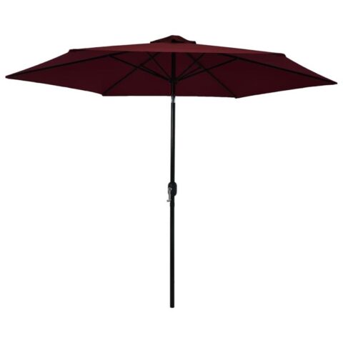 vidaXL Parasol met metalen paal 300 cm bordeauxrood Zonwering Rood Staal