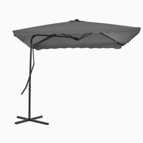 vidaXL Parasol met stalen paal 250x250 cm antraciet Zonwering Grijs Staal