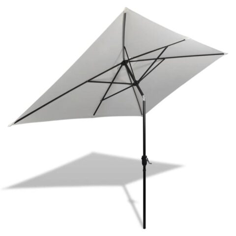 vidaXL Parasol vierhoekig zandwit 200 x 300 cm Zonwering Wit Staal