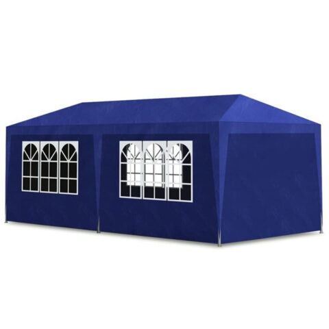 vidaXL Partytent 3x6 m blauw Zonwering Blauw Natuurlijk materiaal