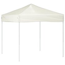 vidaXL Partytent inklapbaar 2x2 m crèmekleurig Zonwering Crème Natuurlijk materiaal