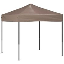 vidaXL Partytent inklapbaar 2x2 m taupe Zonwering Taupe Natuurlijk materiaal