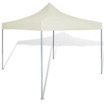 vidaXL Partytent inklapbaar 3x3 m crème Zonwering Crème Natuurlijk materiaal