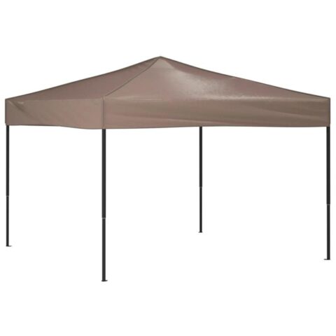 vidaXL Partytent inklapbaar 3x3 m taupe Zonwering Taupe Natuurlijk materiaal