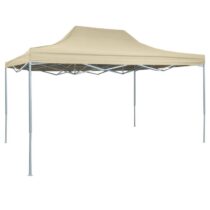 vidaXL Partytent inklapbaar 3x4 m staal crème Zonwering Crème Natuurlijk materiaal