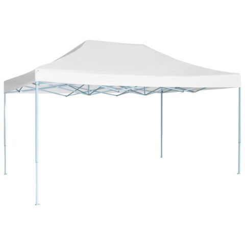 vidaXL Partytent inklapbaar 3x4 m staal wit Zonwering Wit Natuurlijk materiaal