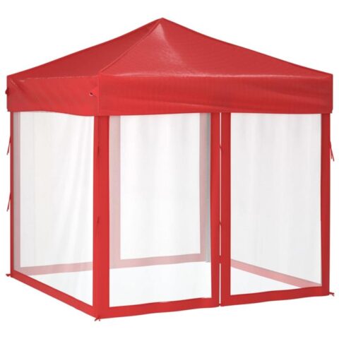 vidaXL Partytent inklapbaar met zijwanden 2x2 m rood Zonwering Rood Natuurlijk materiaal