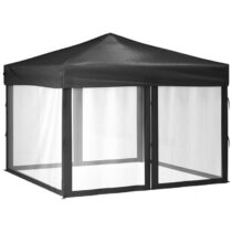 vidaXL Partytent inklapbaar met zijwanden 3x3 m antracietkleurig Zonwering Antraciet Natuurlijk materiaal