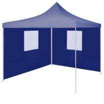 vidaXL Partytent met 2 zijwanden inklapbaar 2x2 m staal blauw Zonwering Blauw Natuurlijk materiaal