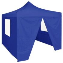 vidaXL Partytent met 4 zijwanden inklapbaar 2x2 m staal blauw Zonwering Blauw Natuurlijk materiaal