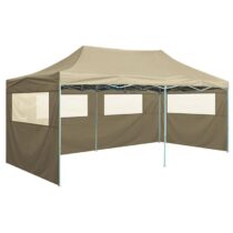 vidaXL Partytent met 4 zijwanden inklapbaar 3x6 m staal crème Zonwering Crème Natuurlijk materiaal