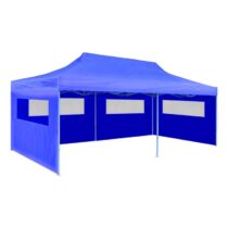 vidaXL Partytent pop-up inklapbaar 3x6 m blauw Zonwering Blauw Natuurlijk materiaal