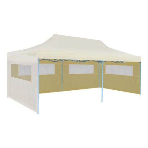 vidaXL Partytent pop-up inklapbaar 3x6 m crème Zonwering Crème Metaal