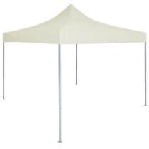 vidaXL Partytent professioneel inklapbaar 2x2 m staal crème Zonwering Crème Natuurlijk materiaal