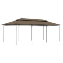 vidaXL Prieel 180 g/m² 600x298x270 cm taupe Zonwering Taupe Natuurlijk materiaal