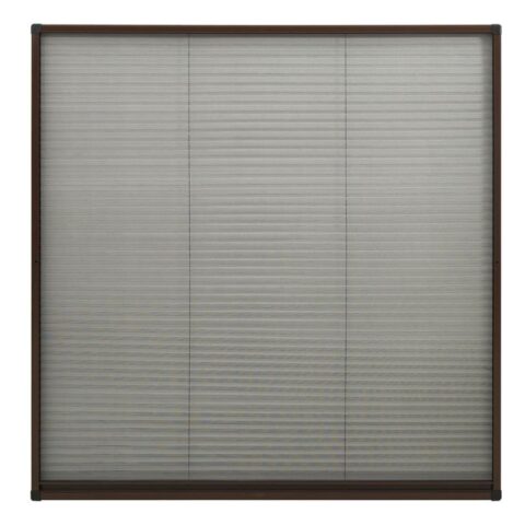 vidaXL Raamhor plissé 120x120 cm aluminium bruin Raamdecoratie Bruin Glasvezel