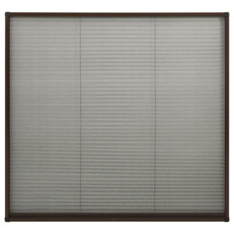 vidaXL Raamhor plissé 130x100 cm aluminium bruin Raamdecoratie Bruin Glasvezel