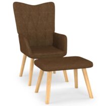 vidaXL Relaxstoel met voetenbank stof bruin Stoelen Bruin Kunststof