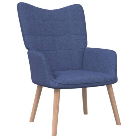 vidaXL Relaxstoel stof blauw Stoelen Blauw Kunststof