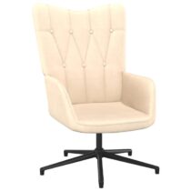 vidaXL Relaxstoel stof crèmekleurig Stoelen Crème Kunststof