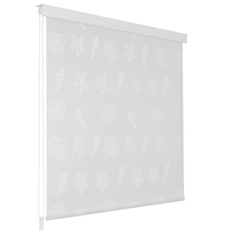 vidaXL Rolgordijn voor douche 160x240 cm zeester Badkameraccessoires Grijs Natuurlijk materiaal