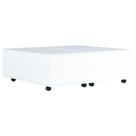 vidaXL Salontafel 100x100x35 cm hoogglans wit Tafels Wit Hout