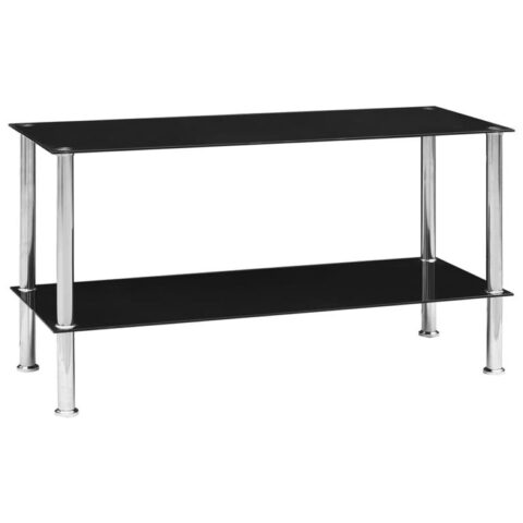 vidaXL Salontafel 110x43x60 cm gehard glas zwart Tafels Zwart Glas