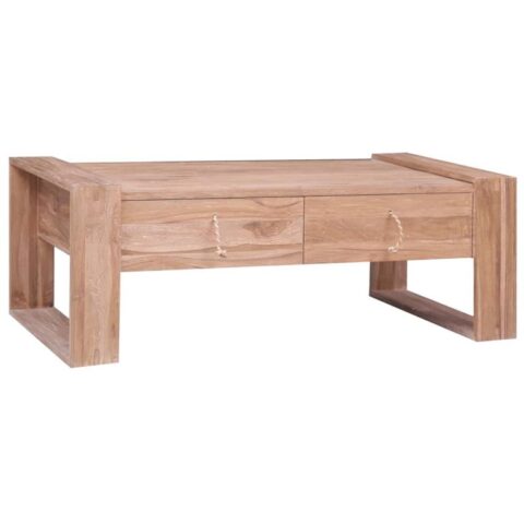 vidaXL Salontafel 110x60x40 cm massief teakhout Tafels Bruin Hout