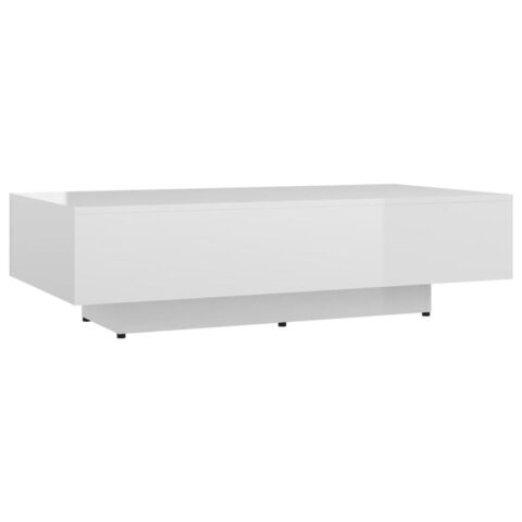 vidaXL Salontafel 115x60x31 cm spaanplaat hoogglans wit Tafels Wit Hout