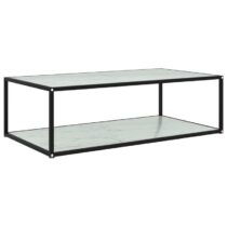 vidaXL Salontafel 120x60x35 cm gehard glas wit Tafels Wit Glas