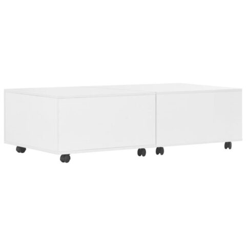 vidaXL Salontafel 120x60x35 cm hoogglans wit Tafels Wit Hout