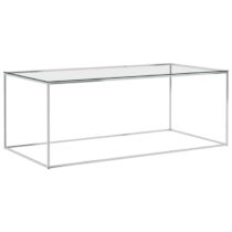 vidaXL Salontafel 120x60x45 cm roestvrij staal en glas zilverkleurig Tafels Zilver RVS