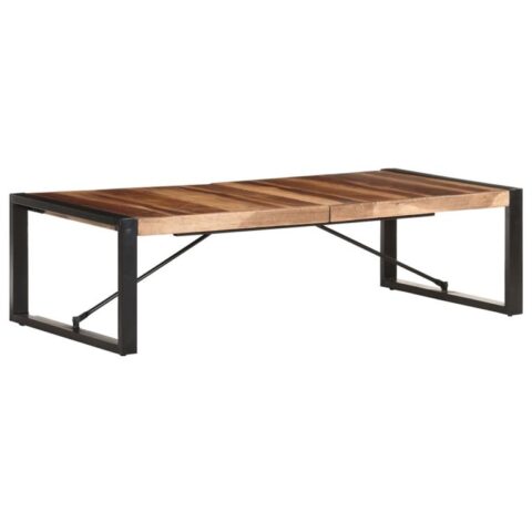 vidaXL Salontafel 140x70x40 cm massief hout met sheesham afwerking Tafels Bruin Hout