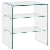 vidaXL Salontafel 50x40x56 cm gehard glas Tafels Transparant Glas