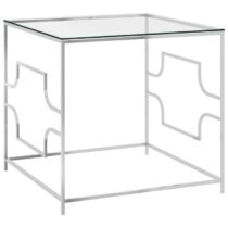 vidaXL Salontafel 55x55x55 cm roestvrij staal Tafels Zilver Glas