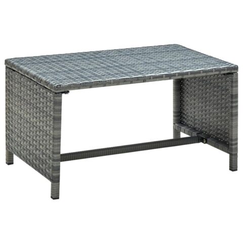 vidaXL Salontafel 70x40x38 cm poly rattan antraciet Tafels Grijs Polyamide