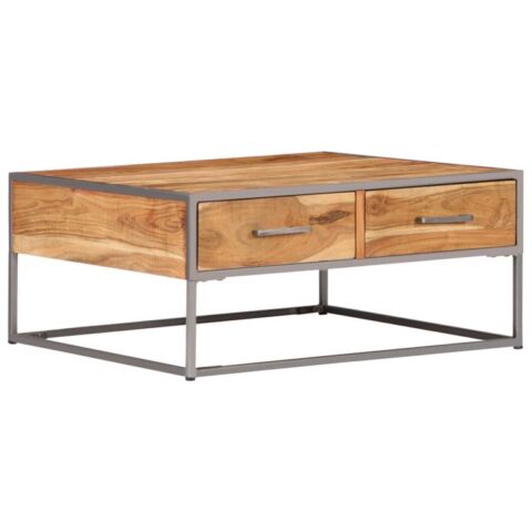 vidaXL Salontafel 75x75x35 cm massief acaciahout Tafels Bruin Hout