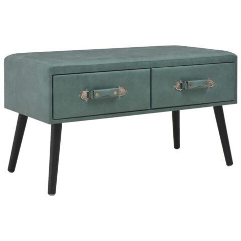 vidaXL Salontafel 80x40x46 cm kunstleer zeegroen Tafels Groen Kunstleer