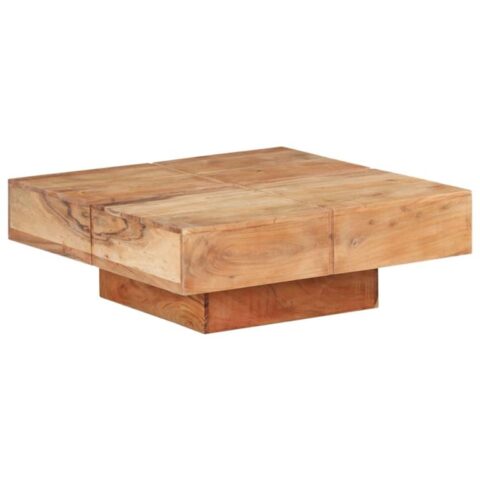 vidaXL Salontafel 80x80x28 cm massief acaciahout Tafels Bruin Hout