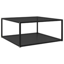 vidaXL Salontafel 80x80x35 cm gehard glas zwart Tafels Zwart Glas