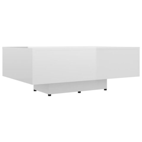 vidaXL Salontafel 85x55x31 cm spaanplaat hoogglans wit Tafels Wit Hout