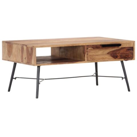 vidaXL Salontafel 88x55x40 cm massief sheeshamhout Tafels Bruin Hout