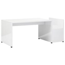 vidaXL Salontafel 90x45x35 cm spaanplaat hoogglans wit Tafels Wit Hout