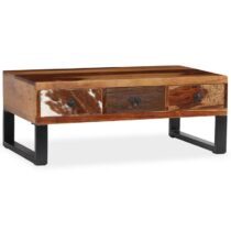 vidaXL Salontafel 90x50x35 cm massief sheeshamhout Tafels Bruin Hout