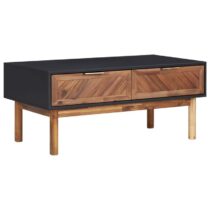 vidaXL Salontafel 90x50x40 cm massief acaciahout en MDF Tafels Bruin Hout